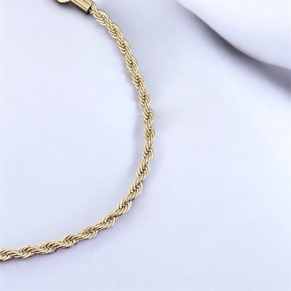 Rope Stainless Steel 8 inch 2.5mm width bracelet - Silver